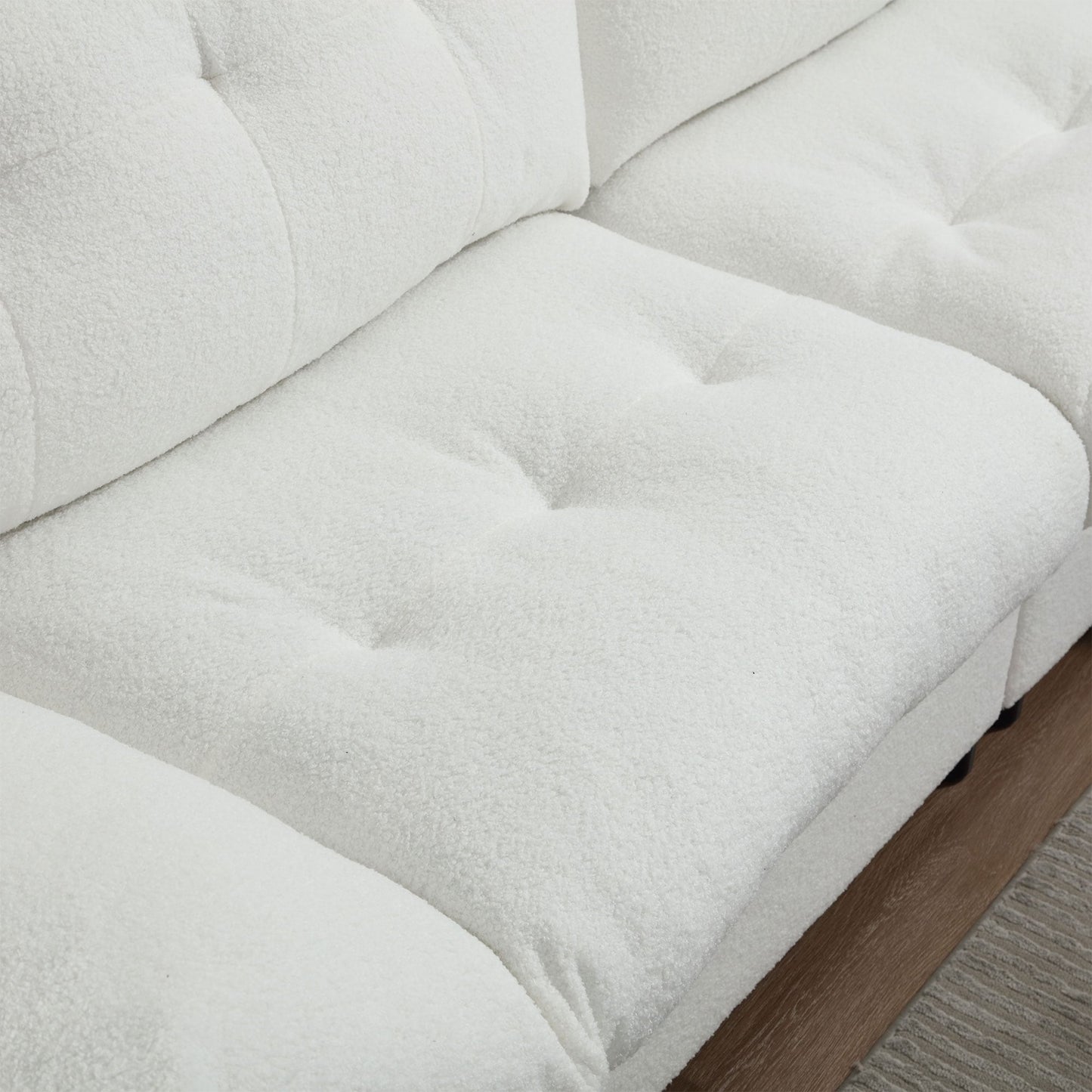 Canapé 2 places en tissu de 96,46 pouces, confortable et rembourré, style nuage, pieds en plastique, pour salon et appartement