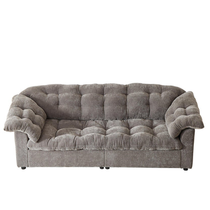 Canapé 3 places classique moderne en tissu 99.2, structure en bois massif et coussin moelleux en forme de nuage