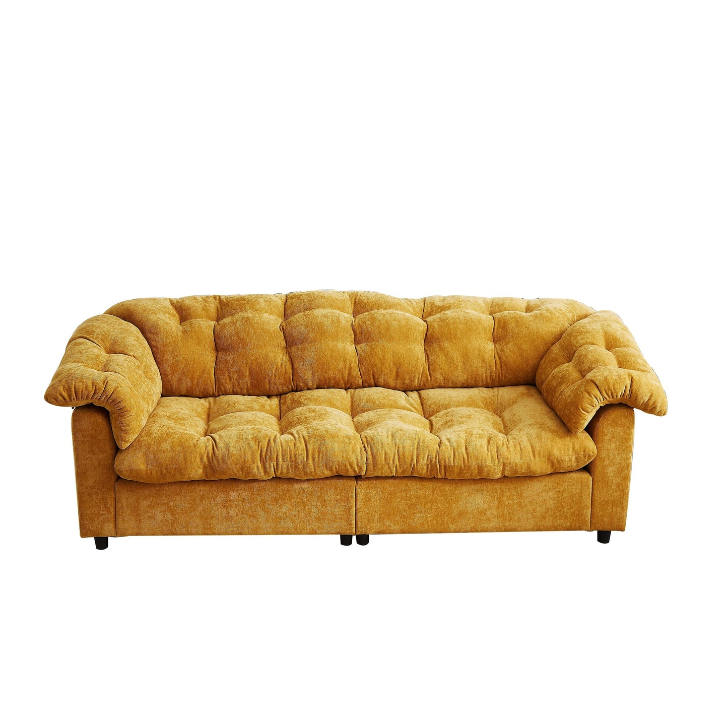 Canapé 3 places classique moderne en tissu 99.2, structure en bois massif et coussin moelleux en forme de nuage