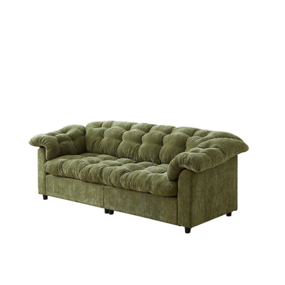 Canapé 3 places classique moderne en tissu 99.2, structure en bois massif et coussin moelleux en forme de nuage
