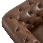 Durango Chesterfield Brown Top Grain Leather Tufted Sofa
