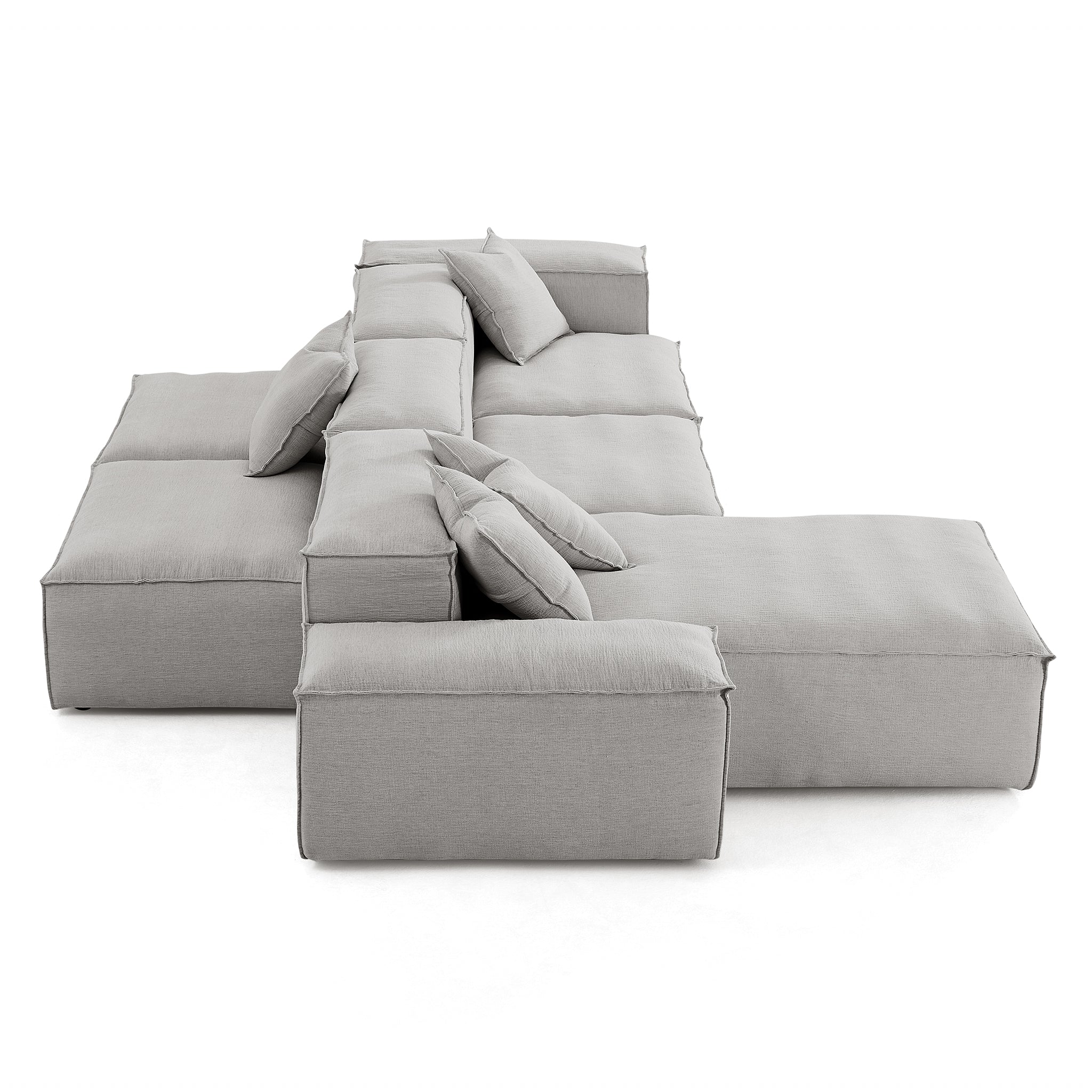 Freedom Modular Gray Double-Sided Sectional Sofa