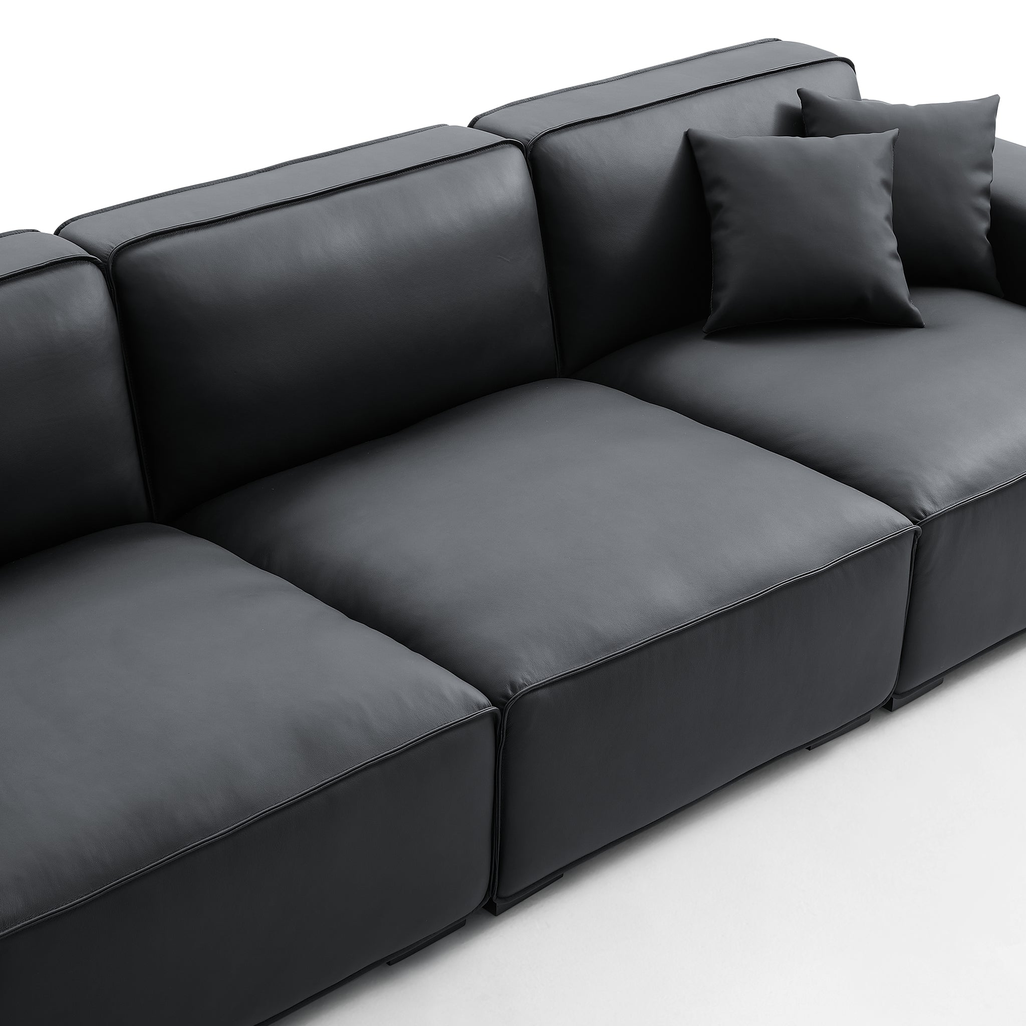 Domus Modular Beige Leather Sofa