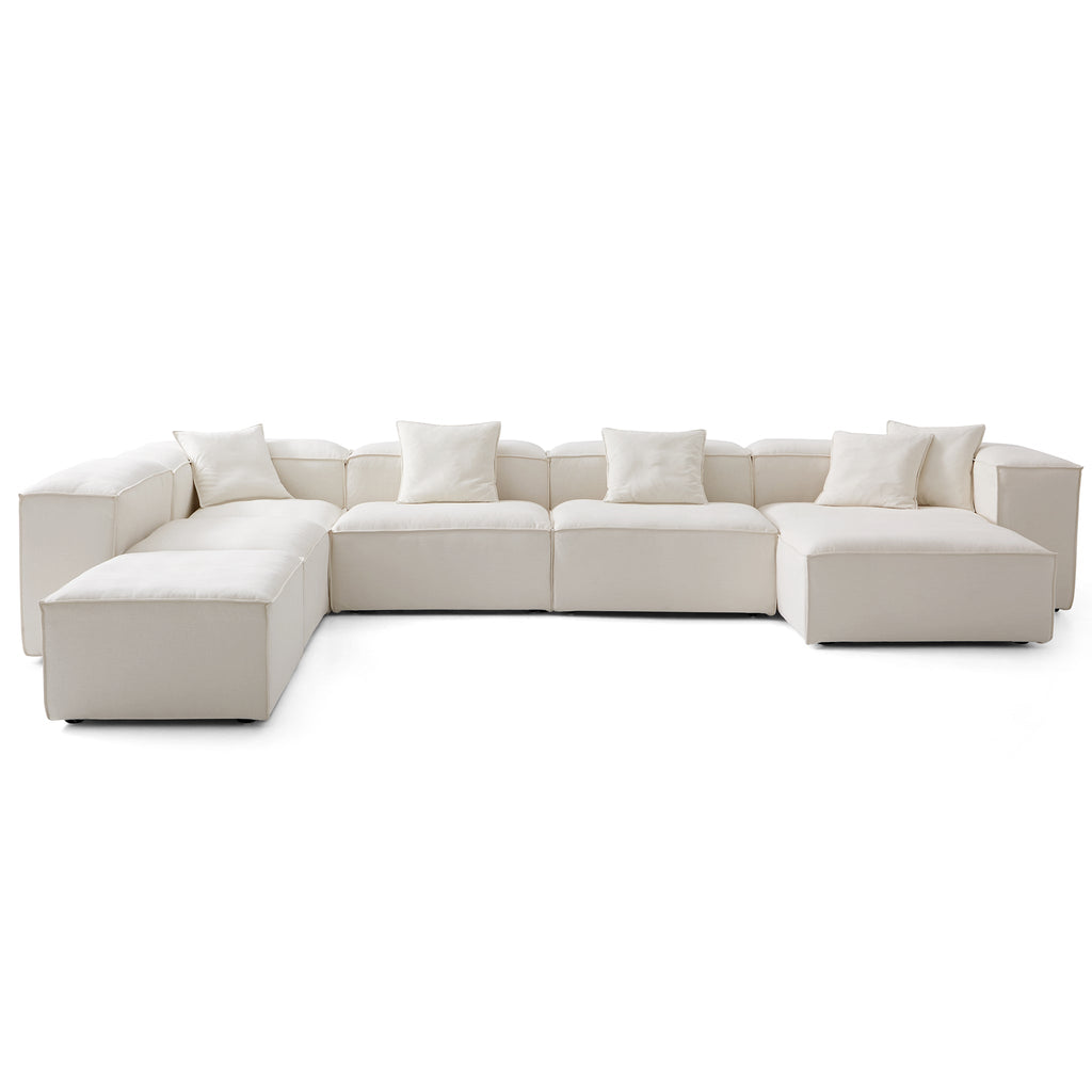 Canapé sectionnel modulaire Freedom beige à extrémité ouverte