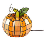 Lampe d'appoint en vitrail Patch the Pumpkin 9 H - 8,25 L x 8,25 l x 9 H