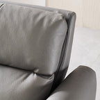 Canapé inclinable modulaire en cuir gris anthracite Lattice