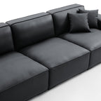 Domus Modular Beige Leather Sofa Set