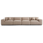 Domus Modular Beige Leather Sofa Set
