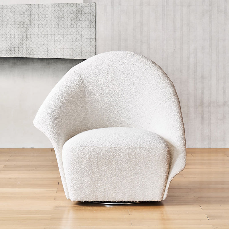 Calla Beige Boucle Fabric Swivel Chair