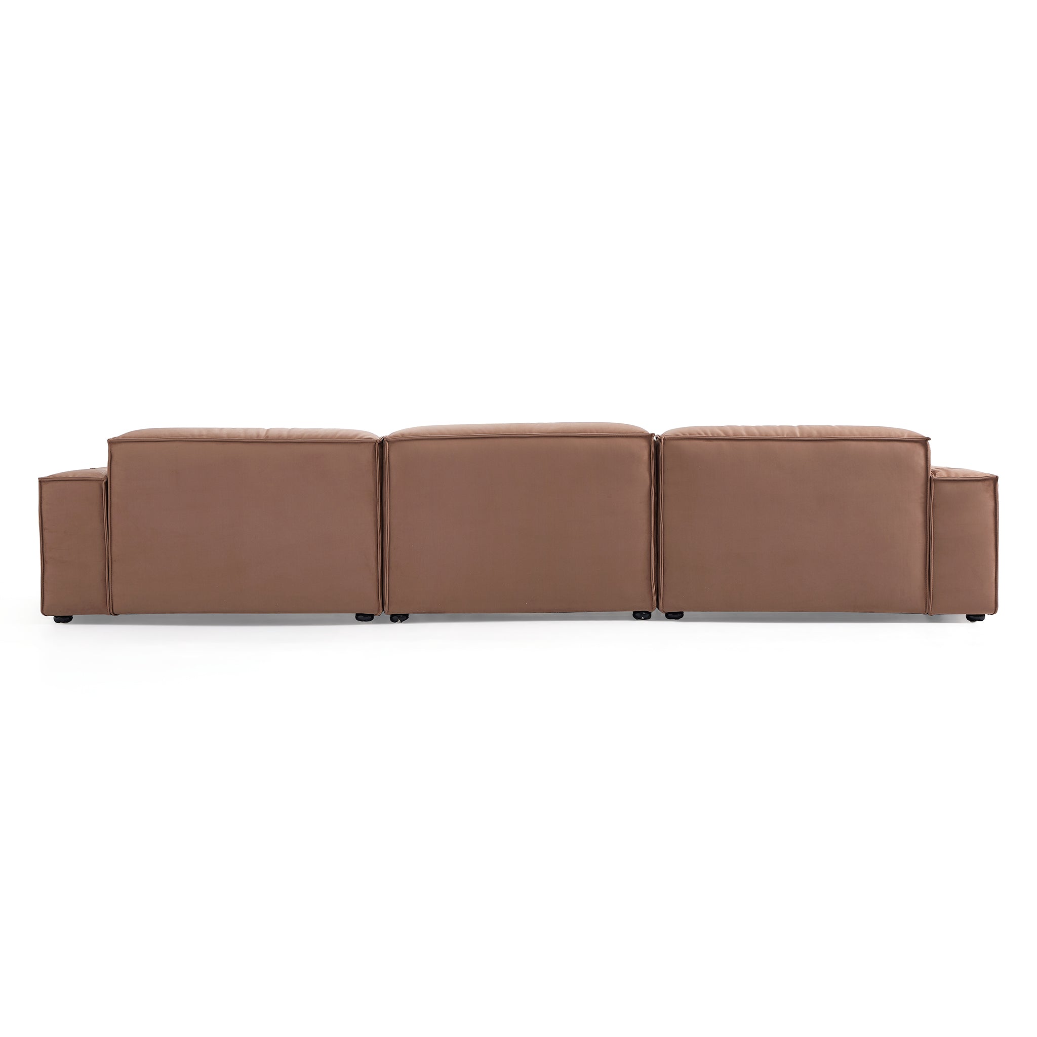 Canapé de luxe minimaliste en tissu marron