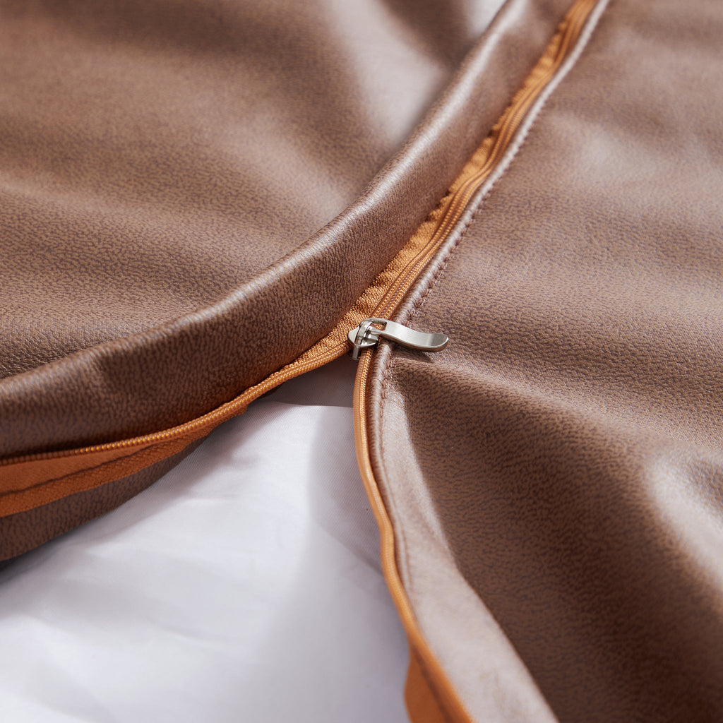 Pouf Litton en cuir gris