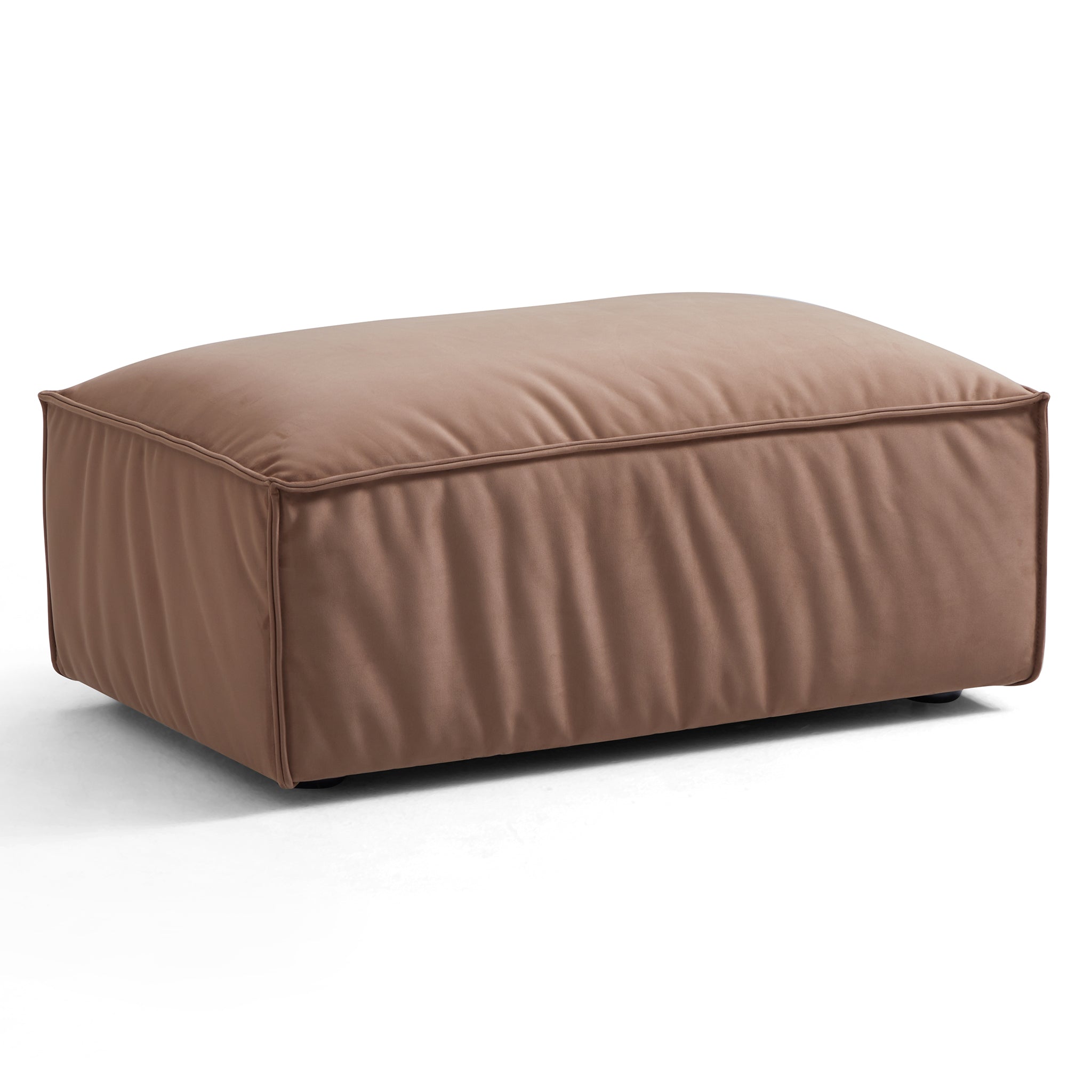 Ensemble de canapés d'angle de luxe minimaliste en tissu marron
