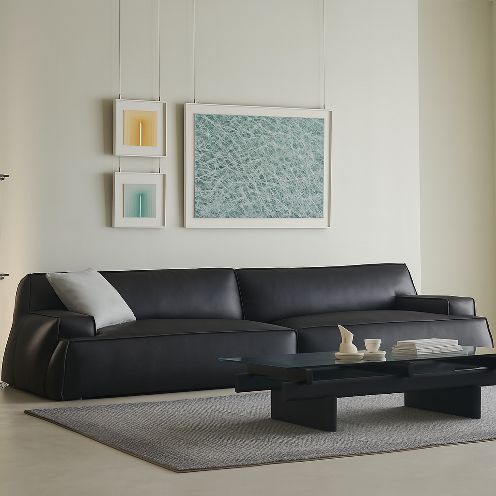 Deacon Minimalist Top Grain Leather Sofa