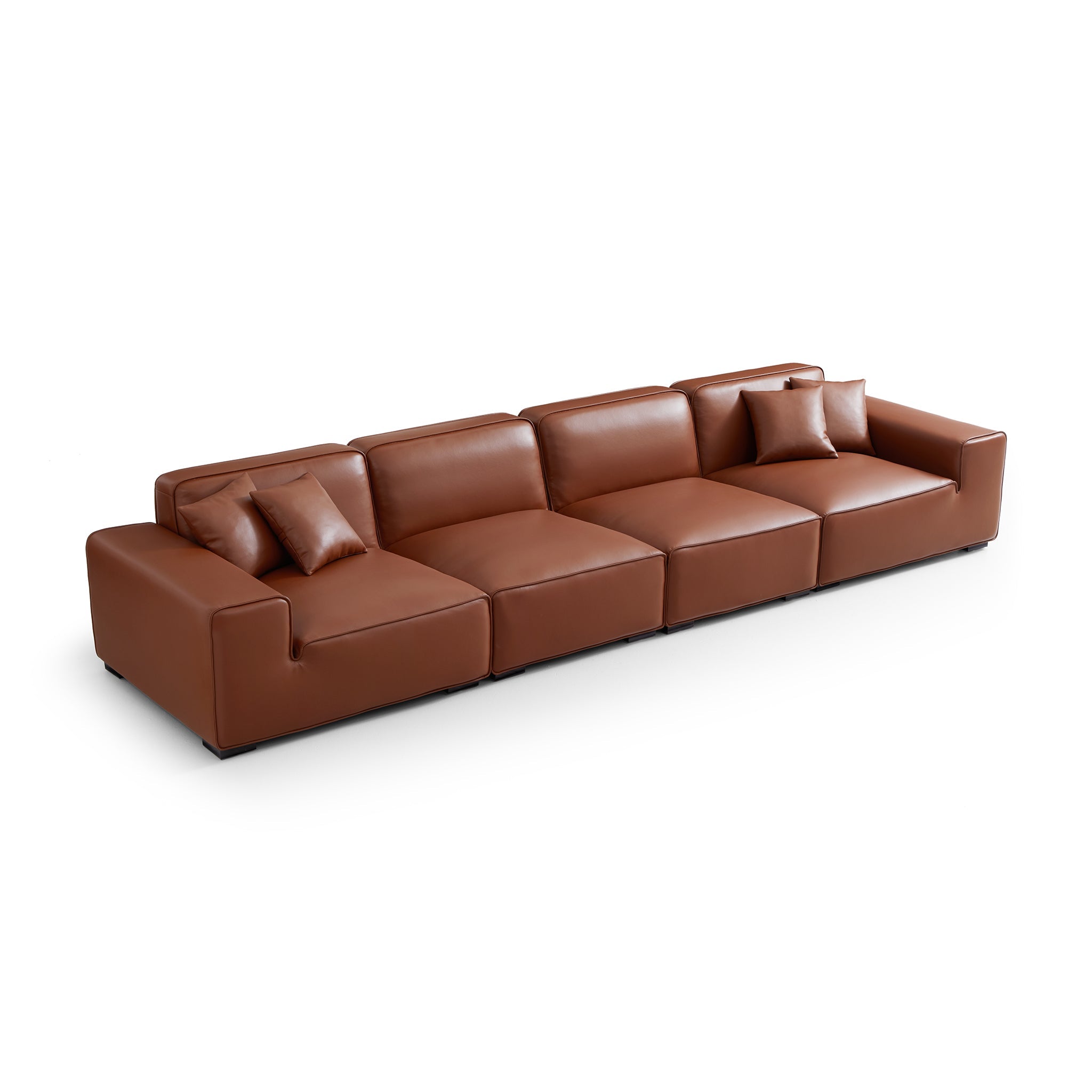 Domus Modular Beige Leather Sofa