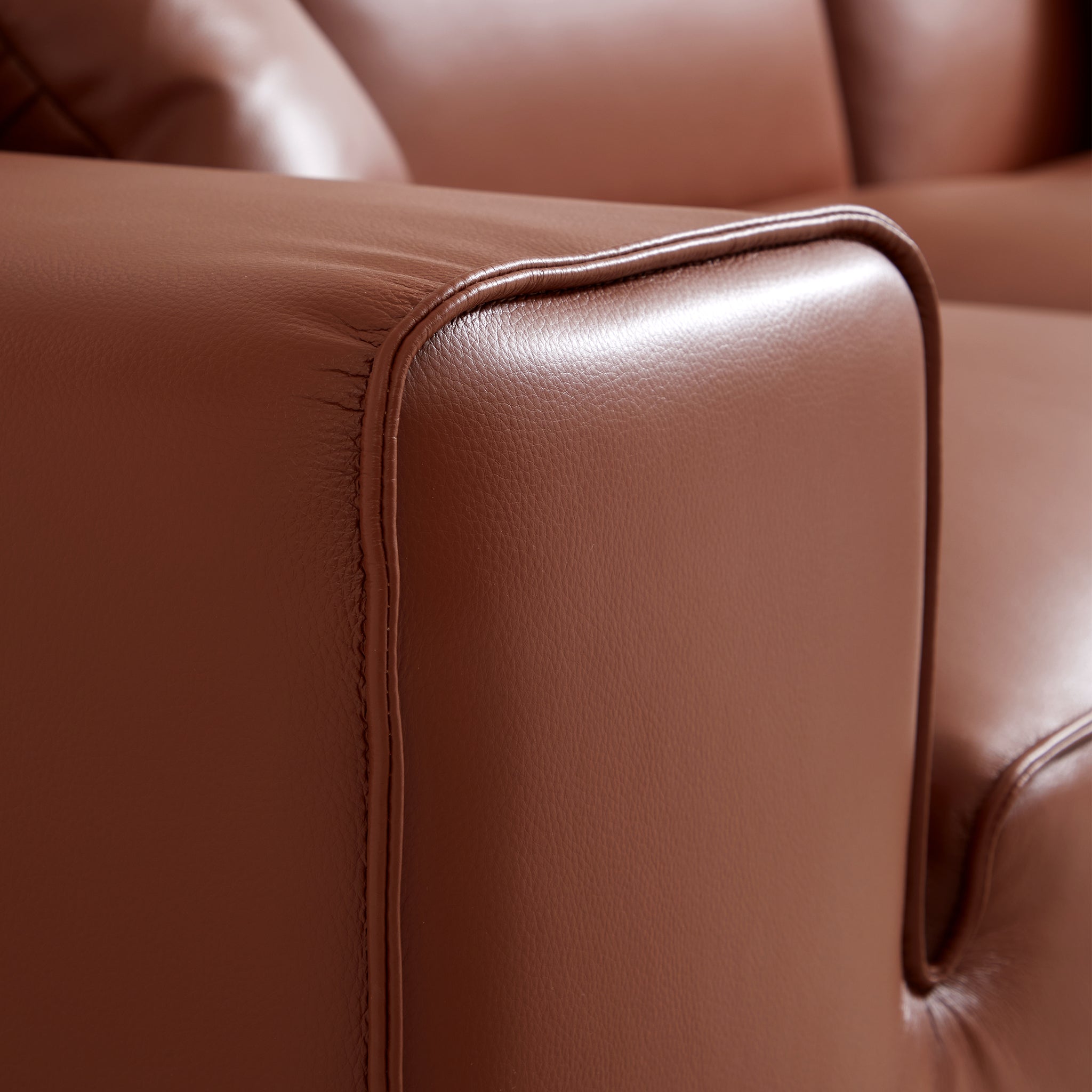 Domus Modular Beige Leather Double Chaise Sectional