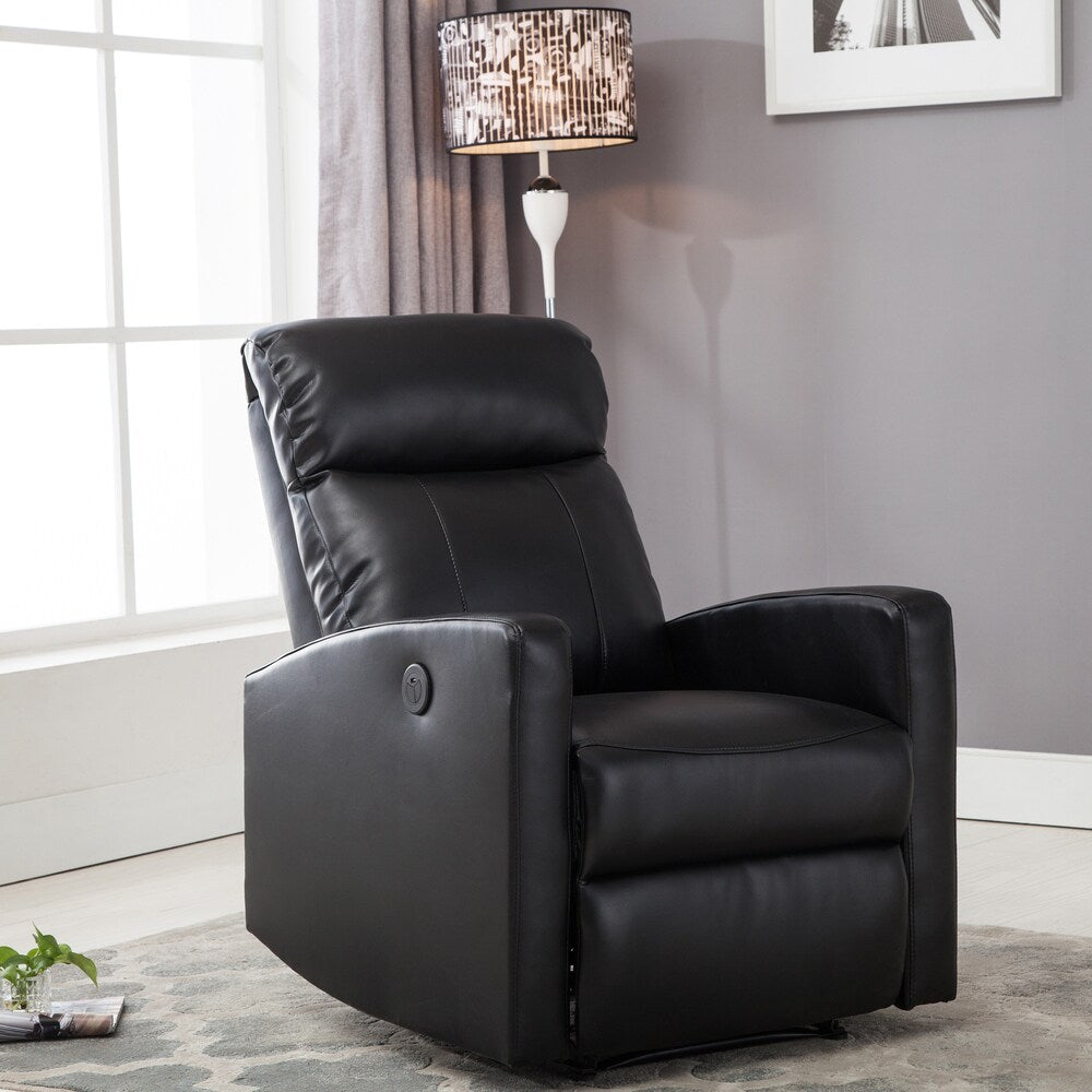 Petit fauteuil de lecture inclinable électrique AC Pacific Modern en similicuir