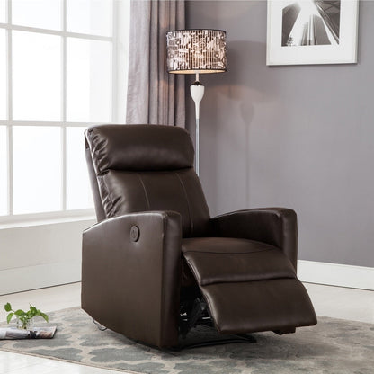 Petit fauteuil de lecture inclinable électrique AC Pacific Modern en similicuir