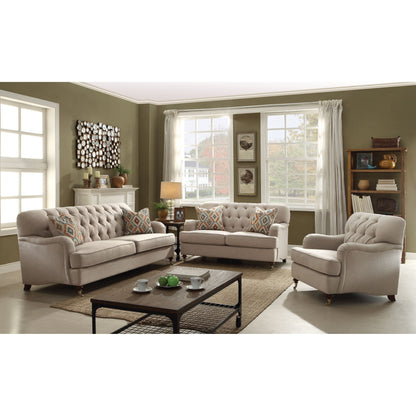 Canapé ACME Alianza (avec 2 coussins) en tissu beige