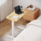 FunniHomi 28/32 Table de lit mobile à hauteur réglable avec roulettes, blanc/noir, pour ordinateur portable, pour lit et canapé
