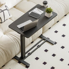 FunniHomi 28/32 Table de lit mobile à hauteur réglable avec roulettes, blanc/noir, pour ordinateur portable, pour lit et canapé