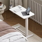 FunniHomi 28/32 Table de lit mobile à hauteur réglable avec roulettes, blanc/noir, pour ordinateur portable, pour lit et canapé