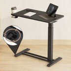 FunniHomi 28/32 Table de lit mobile à hauteur réglable avec roulettes, blanc/noir, pour ordinateur portable, pour lit et canapé
