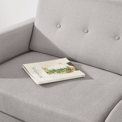 Canapé capitonné moderne ADAIR en lin avec poches pour accoudoirs par Crown Comfort