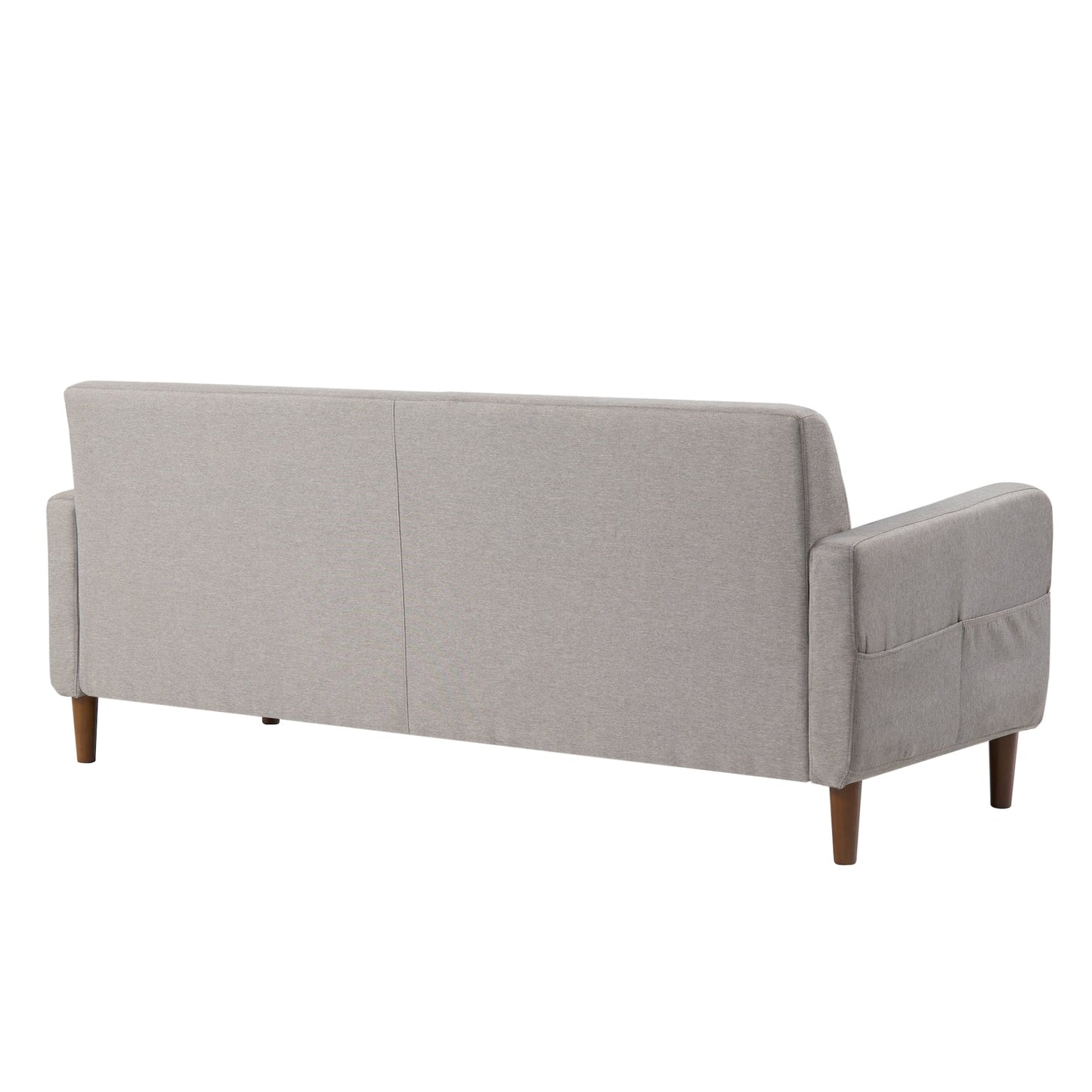 Canapé capitonné moderne ADAIR en lin avec poches pour accoudoirs par Crown Comfort