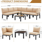 Ensemble de meubles de jardin d'extérieur AECOJOY avec canapé sectionnel en métal