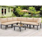 Ensemble de meubles de jardin d'extérieur AECOJOY avec canapé sectionnel en métal