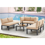 Ensemble de meubles de jardin d'extérieur AECOJOY avec canapé sectionnel en métal