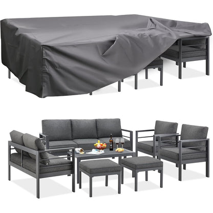 Ensemble de meubles de patio en aluminium AECOJOY 7 pièces, ensemble de conversation extérieur