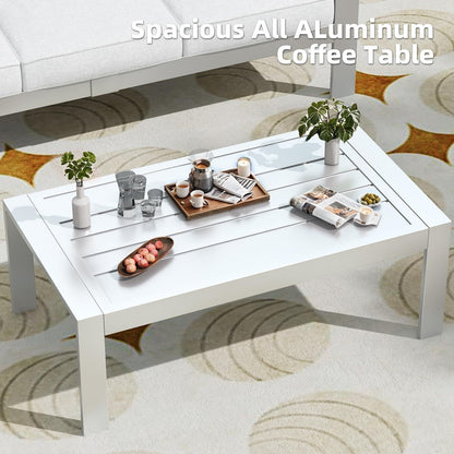 Ensemble de meubles de patio en aluminium AECOJOY 7 pièces, ensemble de conversation extérieur