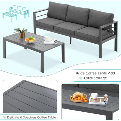 Ensemble de meubles de patio en aluminium AECOJOY 7 pièces, ensemble de conversation extérieur