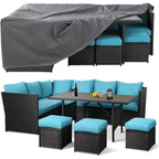 Ensemble de meubles de patio 7 pièces AECOJOY, canapé sectionnel d'extérieur en rotin, ensemble de conversation
