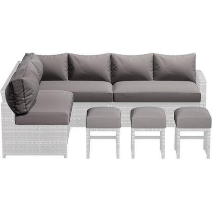 Ensemble de meubles de patio 7 pièces AECOJOY, canapé sectionnel d'extérieur en rotin, ensemble de conversation