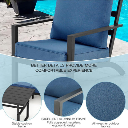 Ensemble de meubles de patio en aluminium AECOJOY, table et chaises de conversation d'extérieur