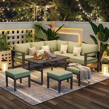 Ensemble de meubles de patio en aluminium AECOJOY, table et chaises de conversation d'extérieur
