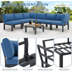 Ensemble de meubles de jardin d'extérieur AECOJOY avec canapé sectionnel en métal