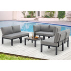 Ensemble de meubles de jardin d'extérieur AECOJOY avec canapé sectionnel en métal