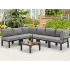 Ensemble de meubles de jardin d'extérieur AECOJOY avec canapé sectionnel en métal