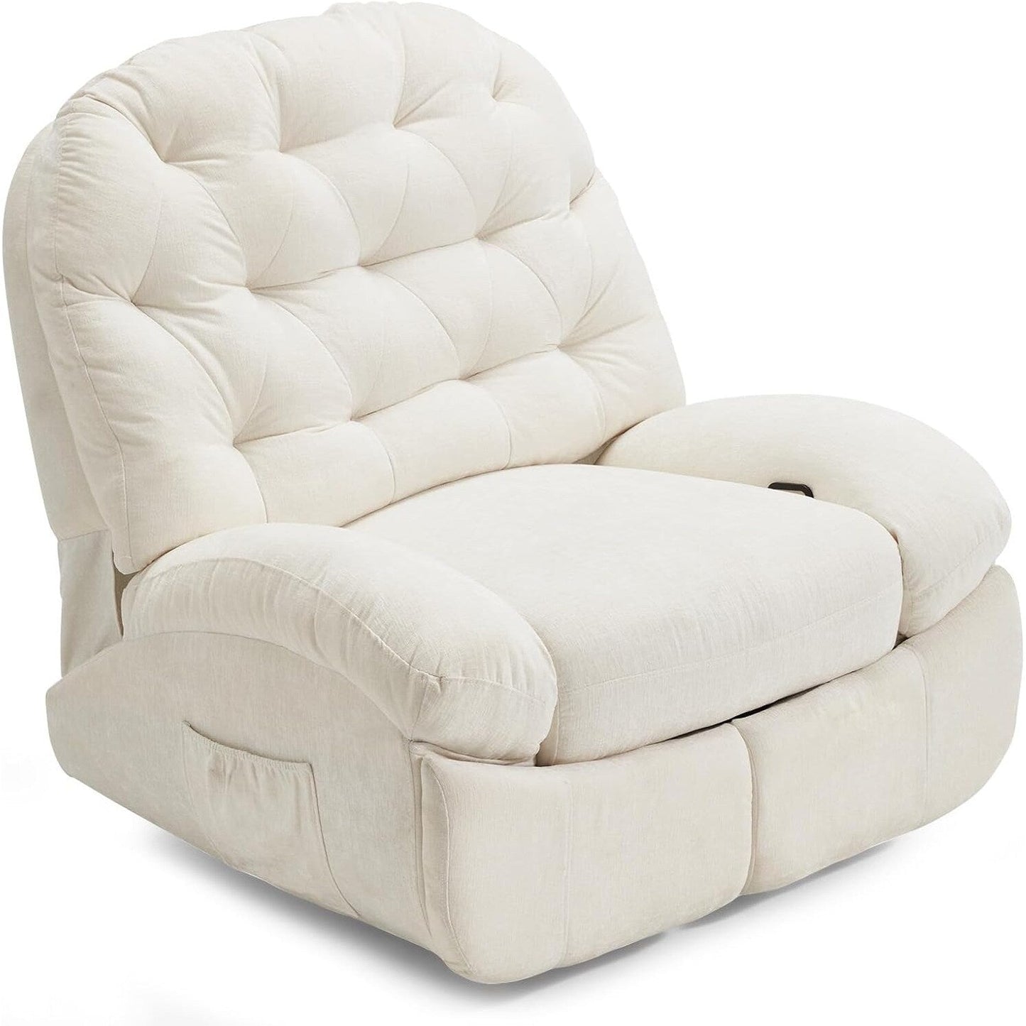 Fauteuil inclinable surdimensionné AECOJOY, fauteuil à bascule pivotant à 360°, fauteuil à bascule en chenille pour adultes, canapé chaise longue ergonomique moderne