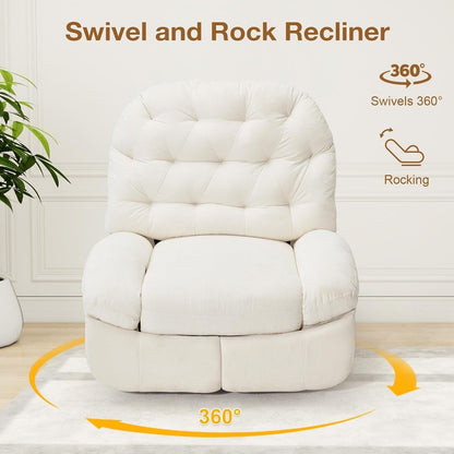 Fauteuil inclinable surdimensionné AECOJOY, fauteuil à bascule pivotant à 360°, fauteuil à bascule en chenille pour adultes, canapé chaise longue ergonomique moderne