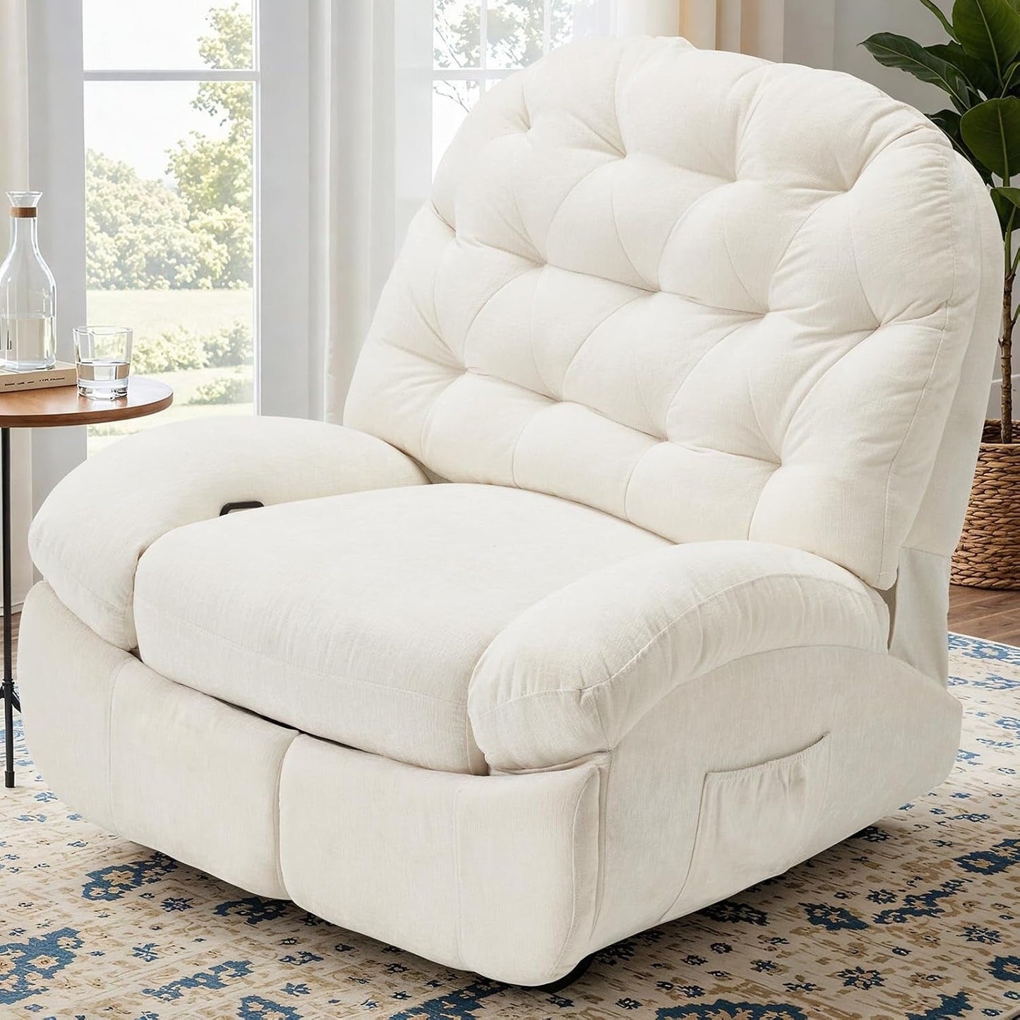 Fauteuil inclinable surdimensionné AECOJOY, fauteuil à bascule pivotant à 360°, fauteuil à bascule en chenille pour adultes, canapé chaise longue ergonomique moderne