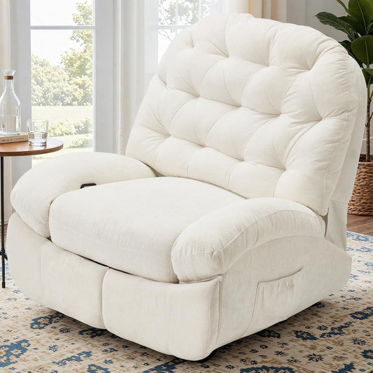 Fauteuil inclinable surdimensionné AECOJOY, fauteuil à bascule pivotant à 360°, fauteuil à bascule en chenille pour adultes, canapé chaise longue ergonomique moderne