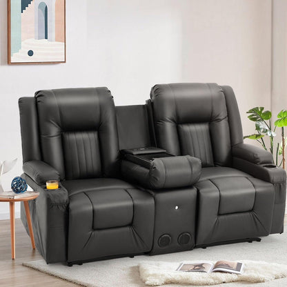 Canapé inclinable manuel AECOJOY pour camping-car, siège de cinéma maison en polyuréthane avec console