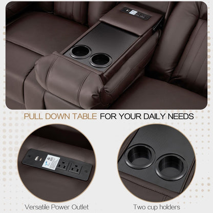 Canapé inclinable manuel AECOJOY pour camping-car, siège de cinéma maison en polyuréthane avec console