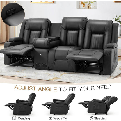 Canapé inclinable manuel AECOJOY pour camping-car, siège de cinéma maison en polyuréthane avec console