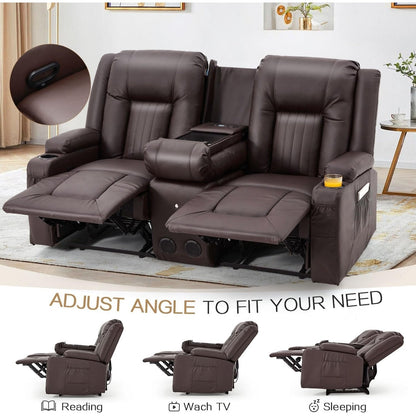 Canapé inclinable manuel AECOJOY pour camping-car, siège de cinéma maison en polyuréthane avec console