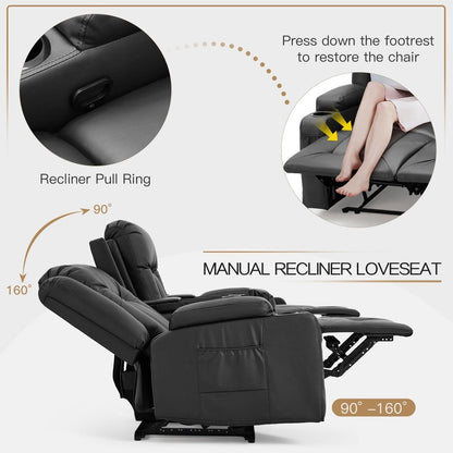 Canapé inclinable manuel AECOJOY pour camping-car, siège de cinéma maison en polyuréthane avec console